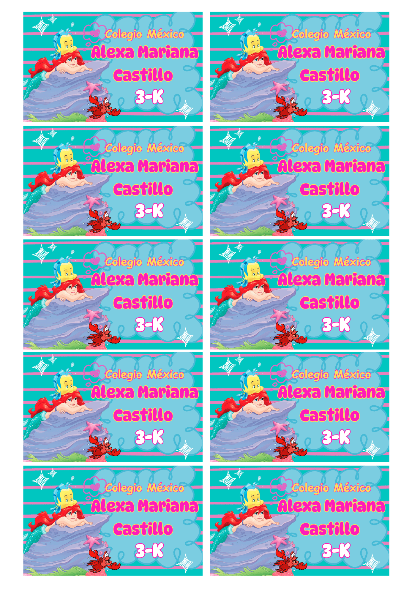 Etiquetas Escolares Paquete 2 (65 Stickers)