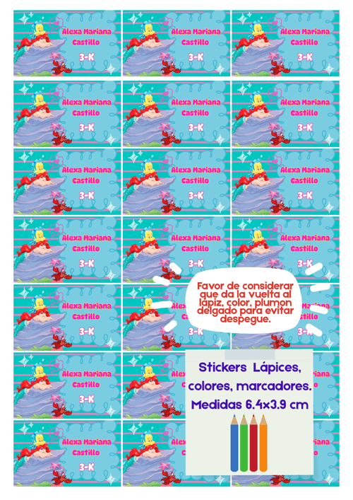 Etiquetas Escolares Paquete 1 (52 Stickers)