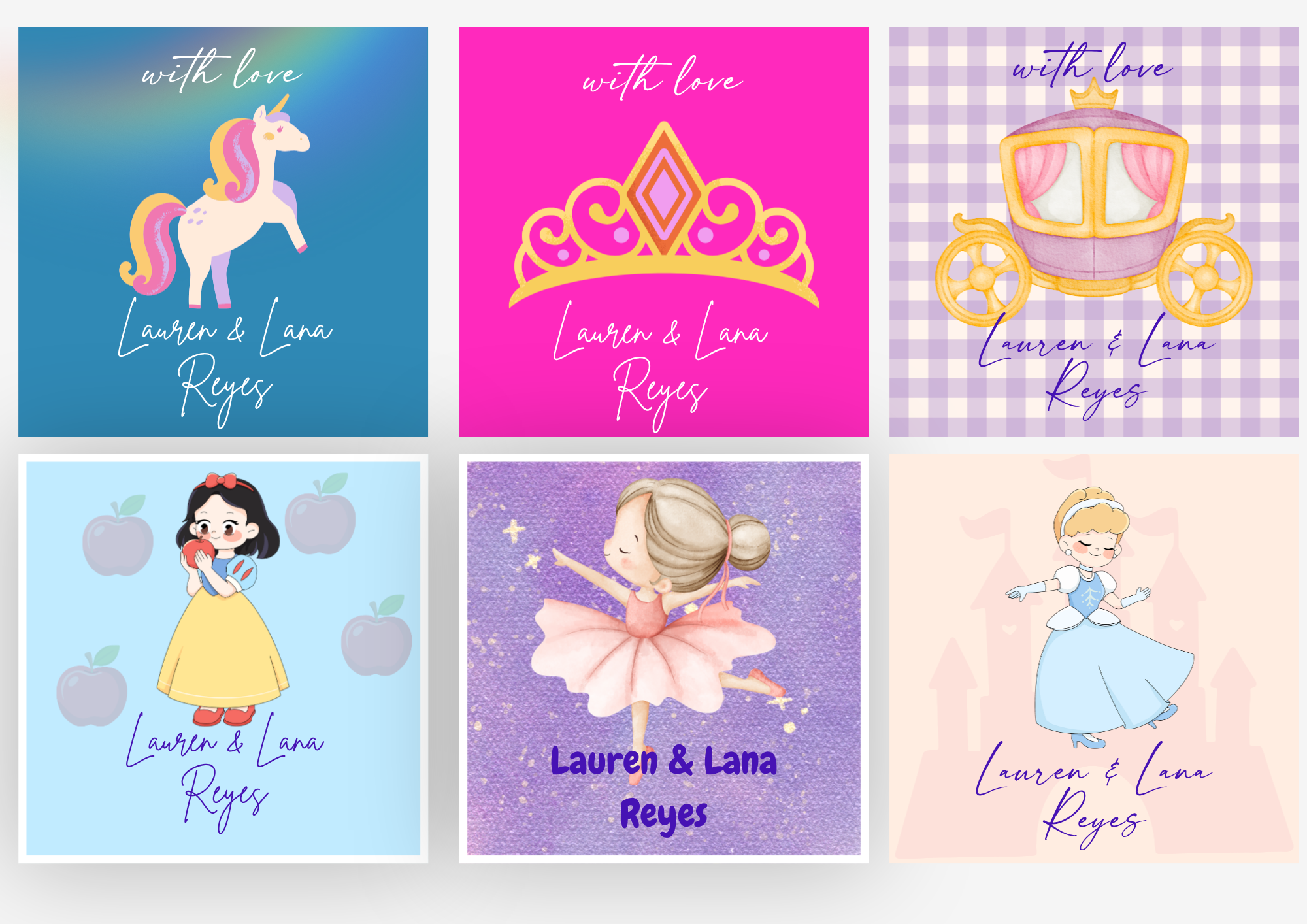 With Love Princess Tags ( 12 pcs )