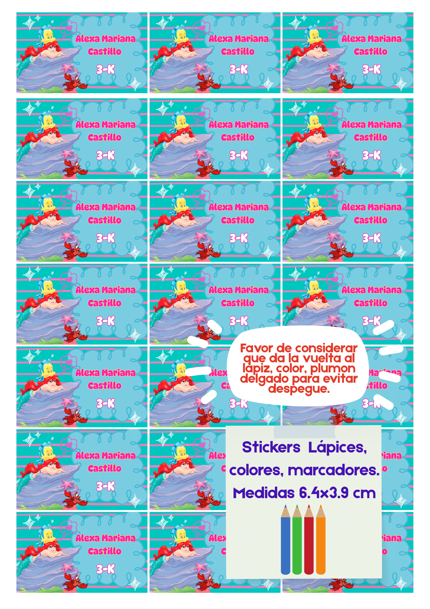 Etiquetas Escolares Paquete 2 (65 Stickers)