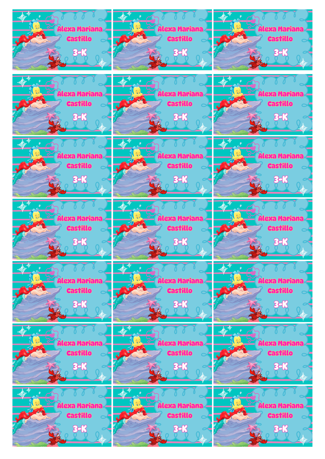 Etiquetas Escolares Paquete 1 (52 Stickers)