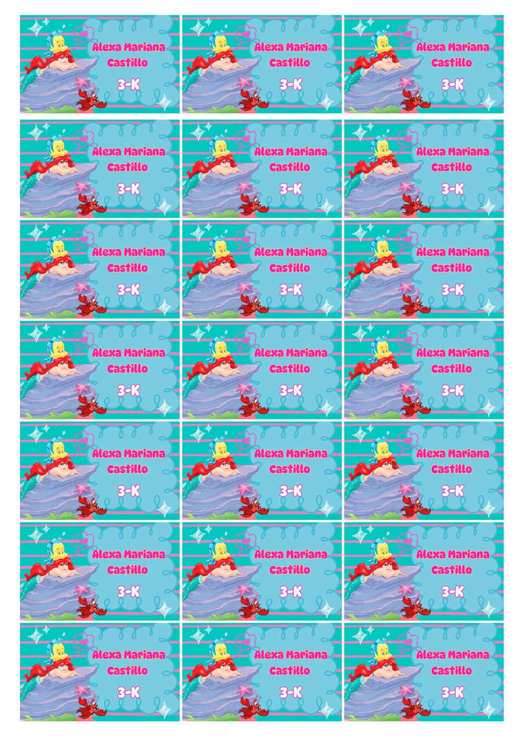 Etiquetas Escolares Paquete 3 (86 Stickers)