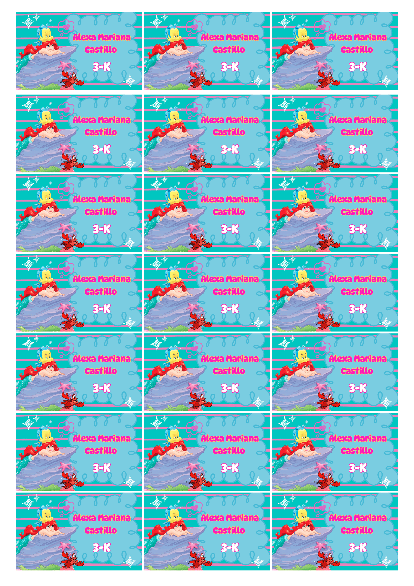 Etiquetas Escolares Paquete 3 (86 Stickers)