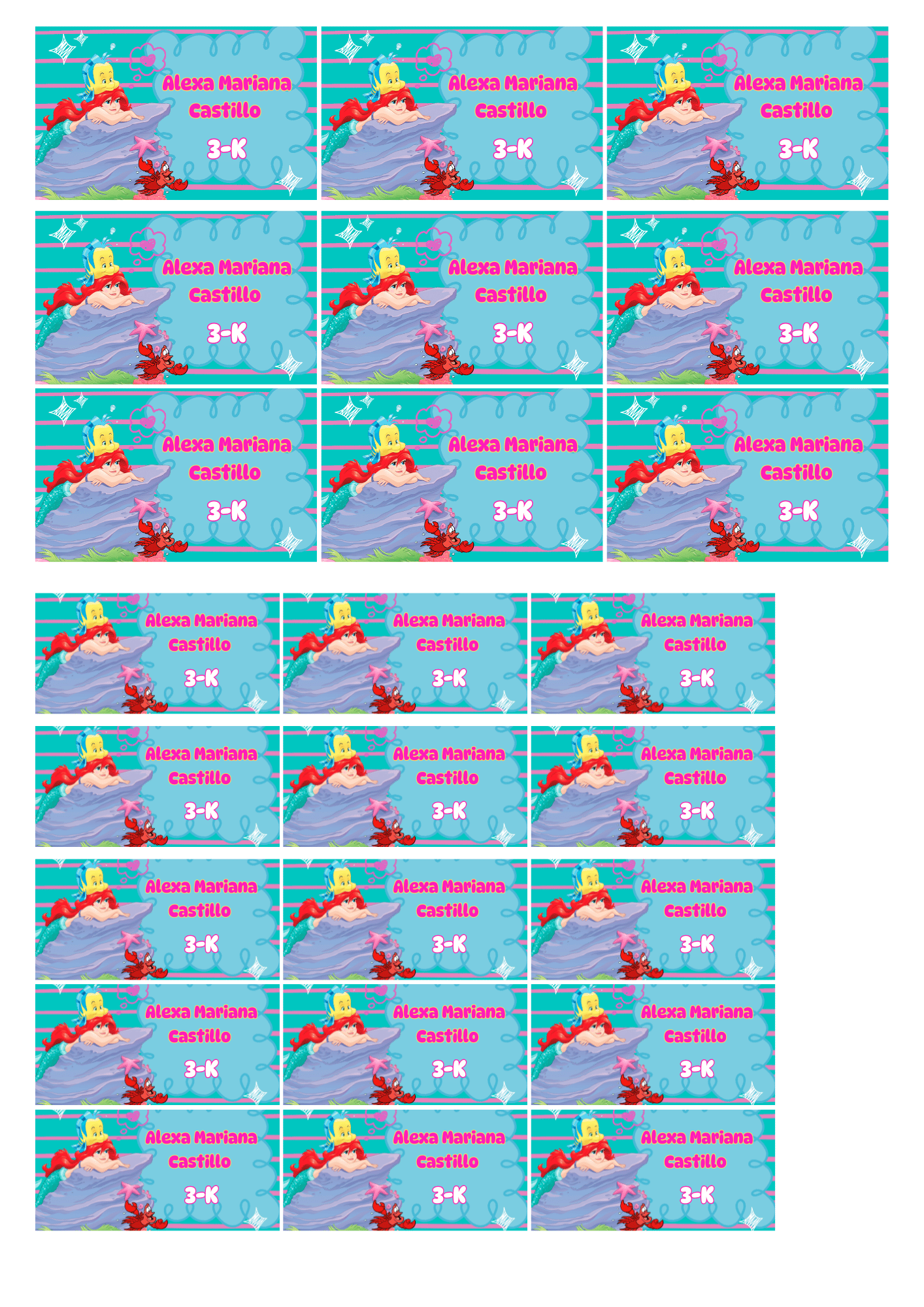 Etiquetas Escolares Paquete 2 (65 Stickers)
